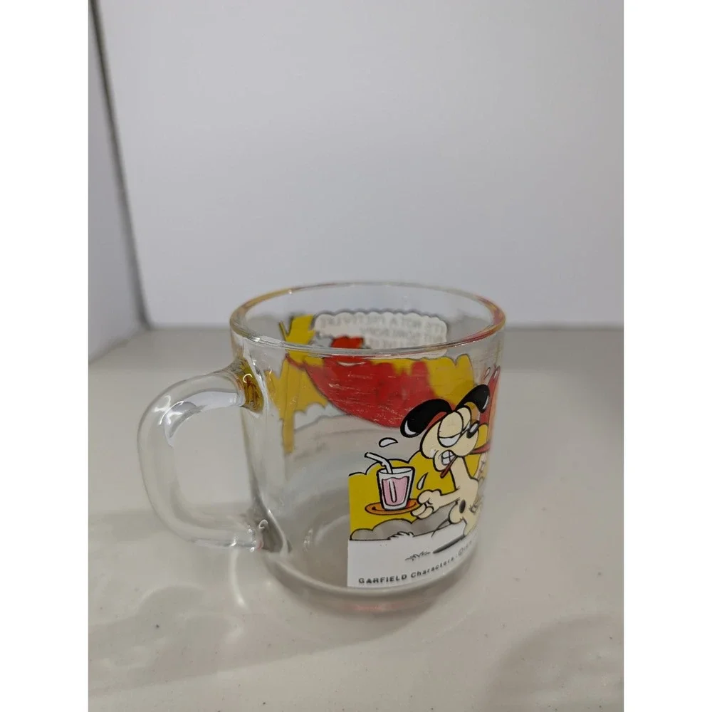 Vintage 1978 McDonalds Garfield Glass Mug Its Not a Pretty Life Jim Davis Cat